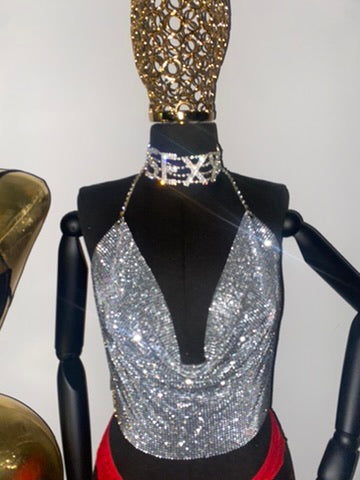 Diva Rhinestone Halter Top